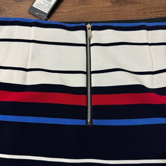 Adrianna Papell Pencil Skirt Multicolor Striped Viscose Lined Womens XL White - Picture 11 of 12